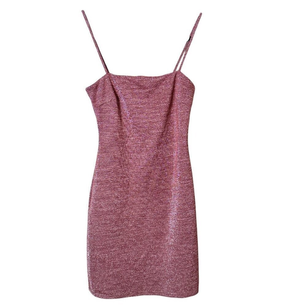 BLUE BLUSH Los Angeles Rose Gold Blush Pink Sparkle Mini Dress Size Small